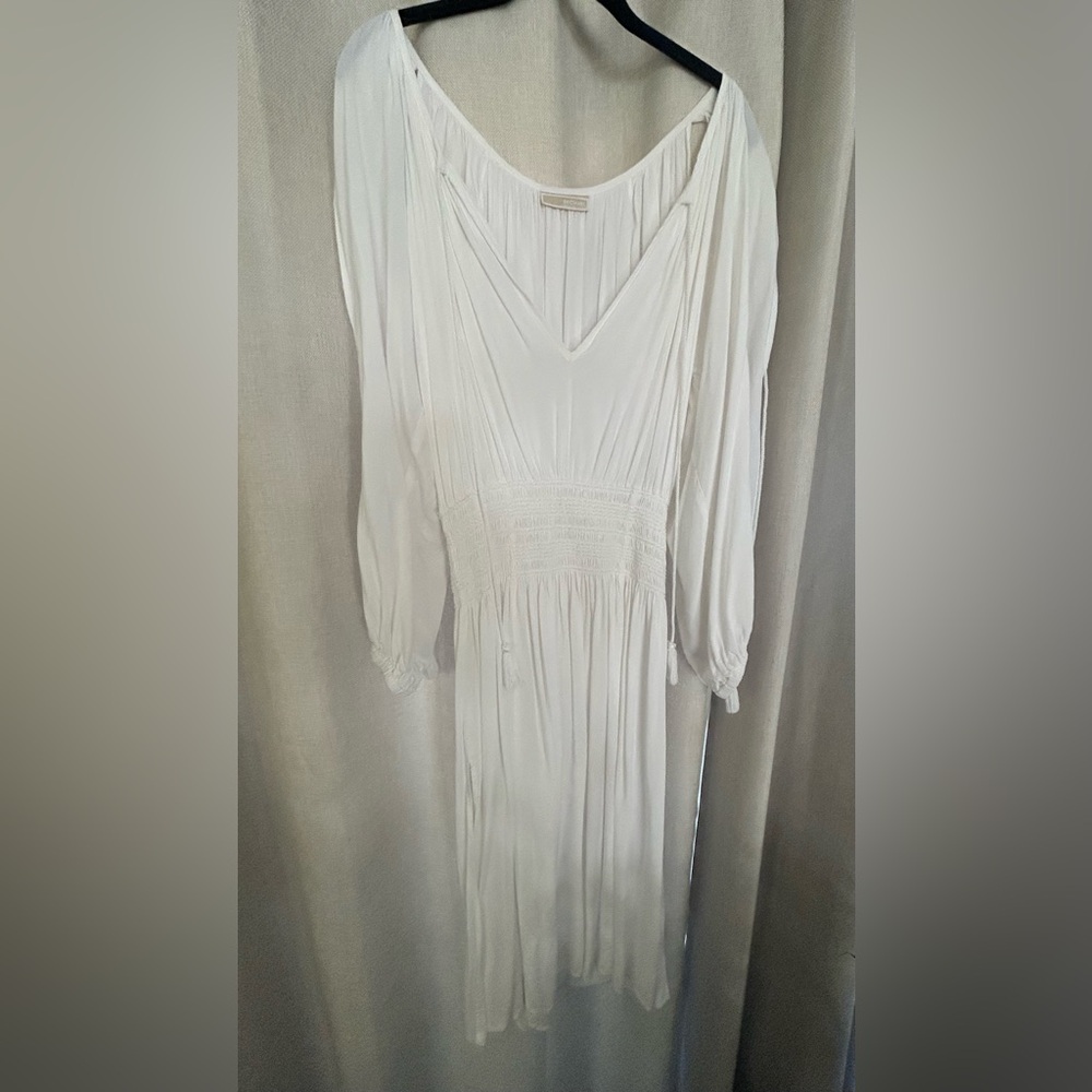Michael Kors White Long Sleeve Cover Up